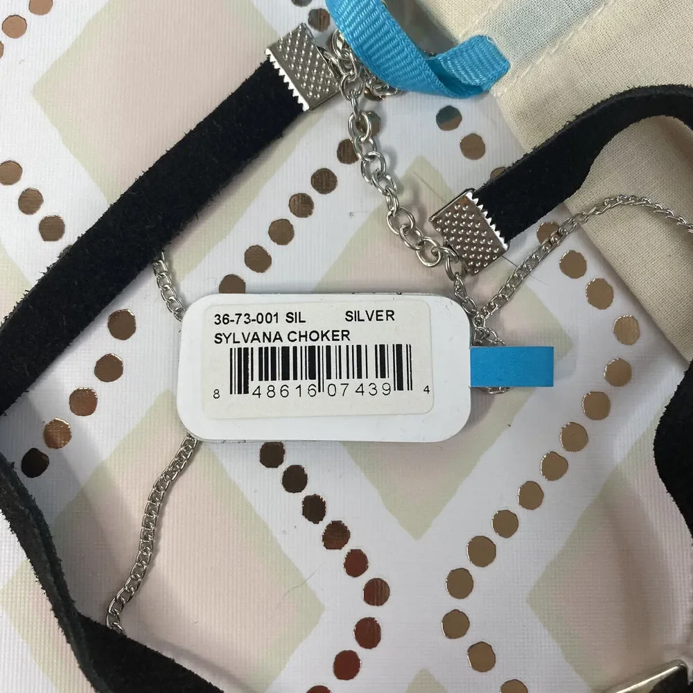 SHIRALEAH New Black Velvet Sylvana Choker Necklace Anthropologie NWT